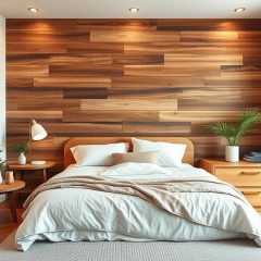 Drewniana ściana w sypialni: inspiracje, materiały i trendy aranżacji
