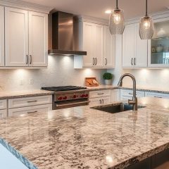 Kuchnia z granitowym blatem: elegancja i trwałość w aranżacji